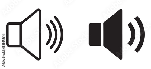 Speaker icons emitting sound waves