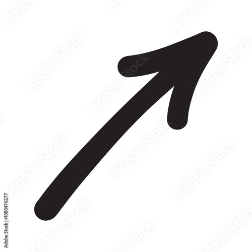 Black arrow pointing upwards on white background