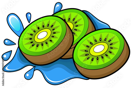 Illustration of a kiwi fruit