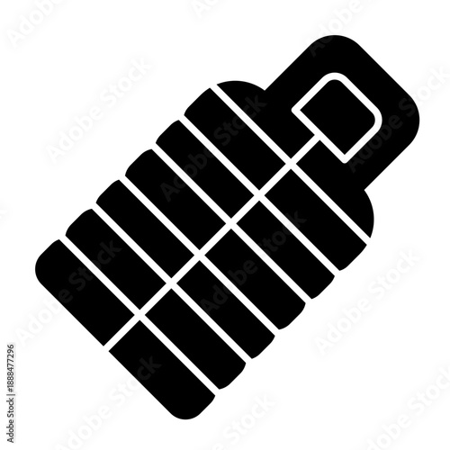 Sleeping bag solid icon illustration