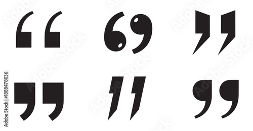 Collection of black quotation marks and numbers