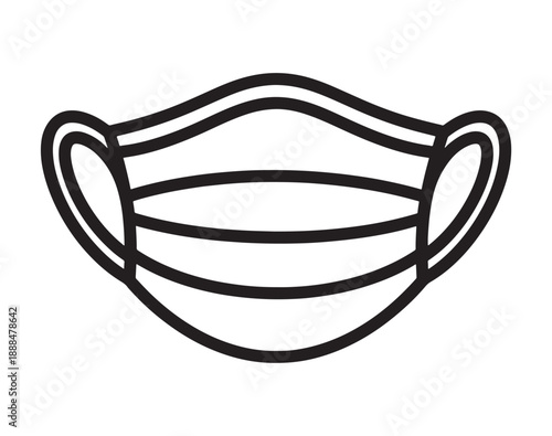 Simple line drawing of a face mask