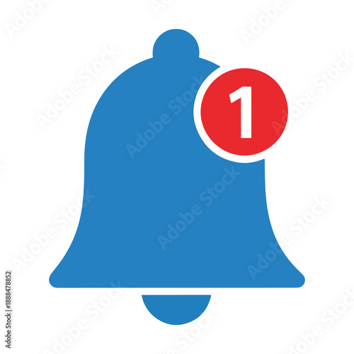 Notification bell with one unread message