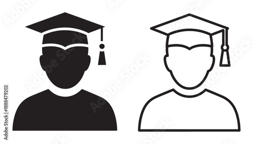 Graduate student icon set