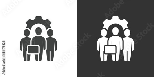 Team Management and Operations icon. Solid glyph series icon