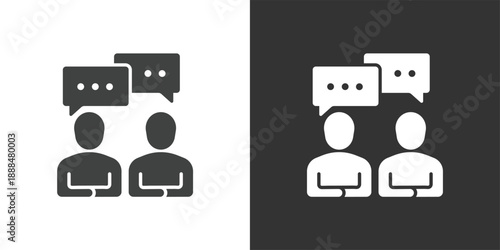 Job Interview or Discussion icon. Solid glyph series icon