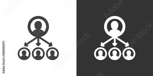 Organizational Structure or Hierarchy icon. Solid glyph series icon