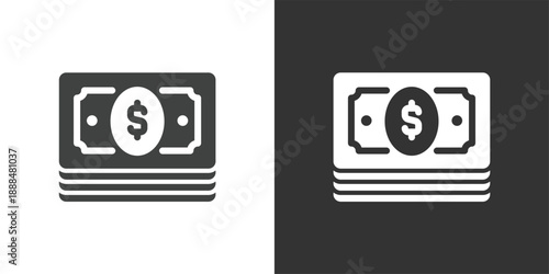 Salary or Financial Budget icon. Solid glyph series icon
