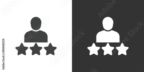 Employee Performance Rating icon. Solid glyph series icon