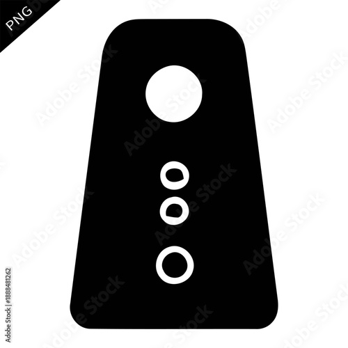 Simple black shape with circular details in a plain design, ideal for use in various digital projects