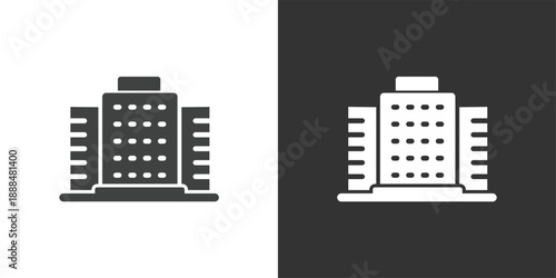 Corporate Headquarters icon. Solid glyph series icon