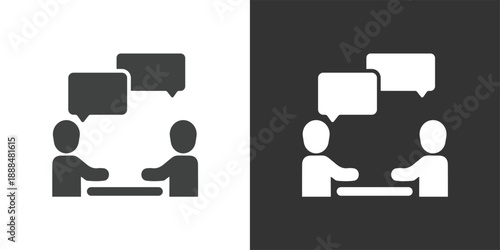 Professional Discussion icon. Solid glyph series icon