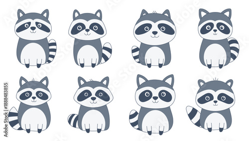 cute raccoon clipart design illustration