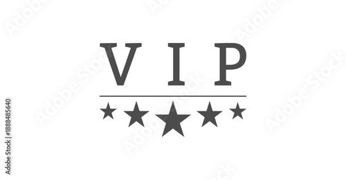 VIP - Lettering. Template for Banner, Postcard, Poster, Print, Sticker or Web Product. Vector Illustration, Objects Isolated on White Background.