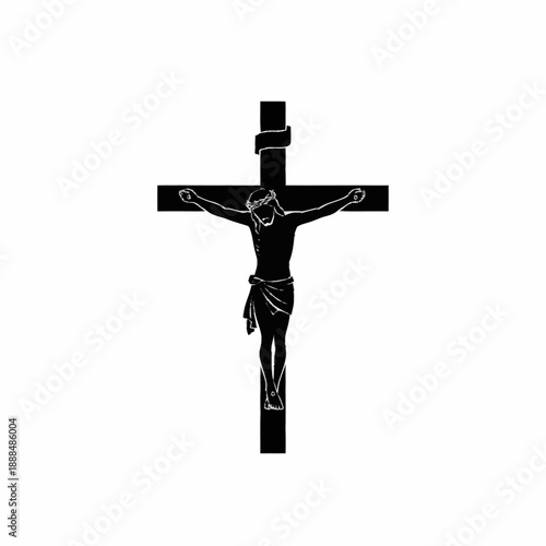 Crucifix with Jesus Christ on Cross.