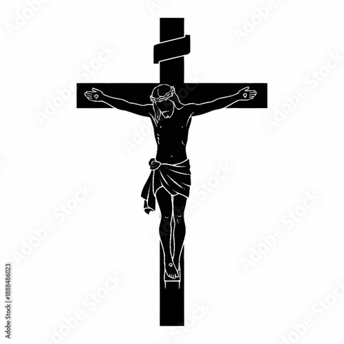 Jesus Christ Crucified on Cross Illustration.