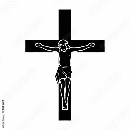 Jesus Christ Crucified on Cross Illustration.