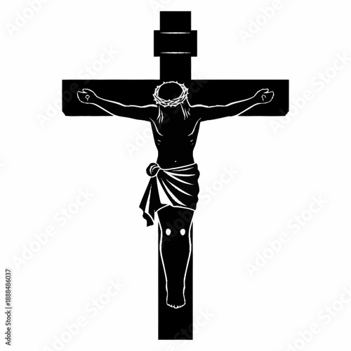 Jesus Christ Crucified on Cross Illustration.