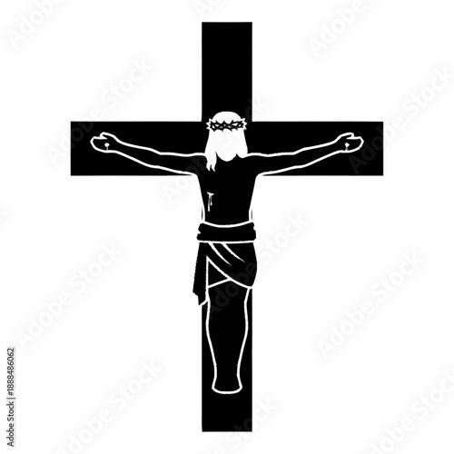 Jesus Christ Crucified on Cross Illustration.