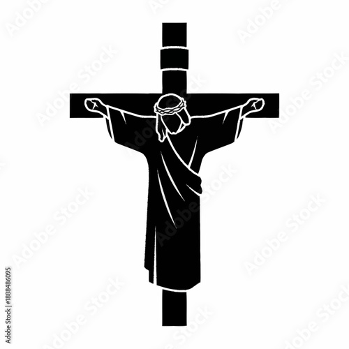 Jesus Christ Crucified on Cross Illustration.