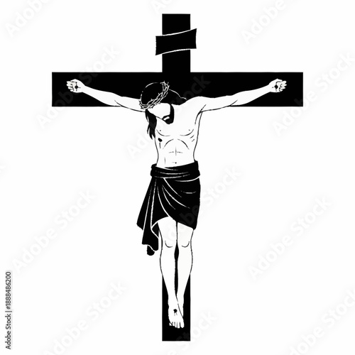 Jesus Christ on the Cross Illustration.