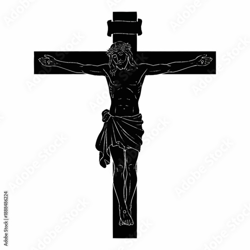 Jesus Christ on the Cross Illustration.