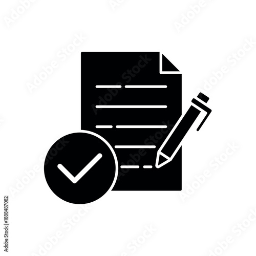 Icon a formal documentation and legal contract signing, isolated against a clean background.