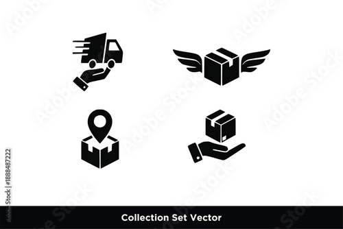 logo of Express Delivery and Logistics Shipping Icon Set vector ilustration