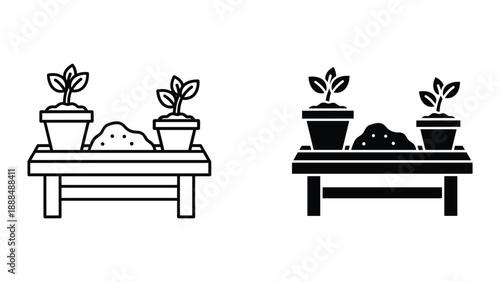 Plant Care Illustration - Simple Line Art Design