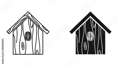 Wooden Birdhouse Vector Illustration