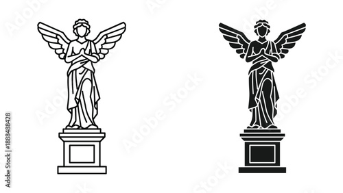 Angel Statue Vector Illustration