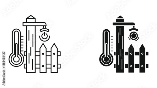 Weather Station Icon Set - Vector Graphics