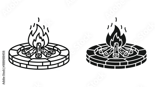 Fire Pit Illustration Vector Graphics