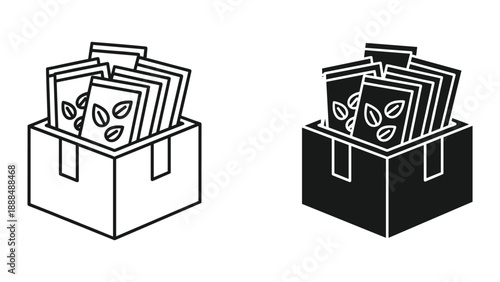 Filing Boxes with Documents - Vector Illustration