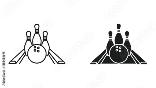 Bowling Ball and Pins Vector Illustration