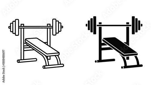 Weight Bench Press Equipment Illustration