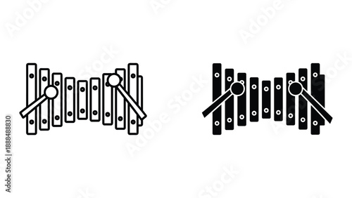 Xylophone Vector Illustration Set