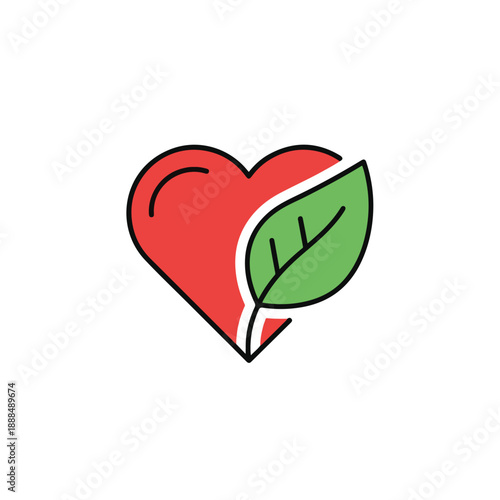 Heart and Leaf Symbol