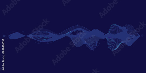 Abstract waveform illustration with blue gradients against a dark background