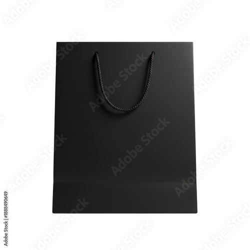 black paper shopping bag with handles for retail packaging and branding