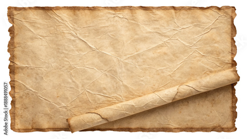 Old pale brown crumpled paper background texture with natural wrinkles for antique themed designs minimalist layouts and vintage creative compositions