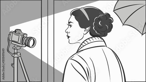 Woman in Photo Studio Portrait Session.