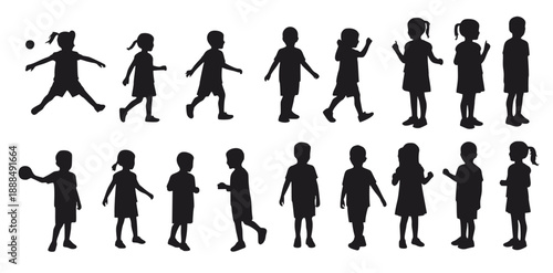 children s silhouettes highlighting boys and girls 