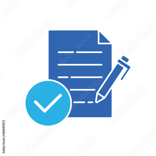 Icon a formal documentation and legal contract signing, isolated against a clean background.