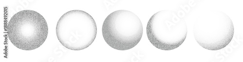 Circle noise texture. 3D grain sphere. Black dot vector halftone isolated. Grunge round spray.