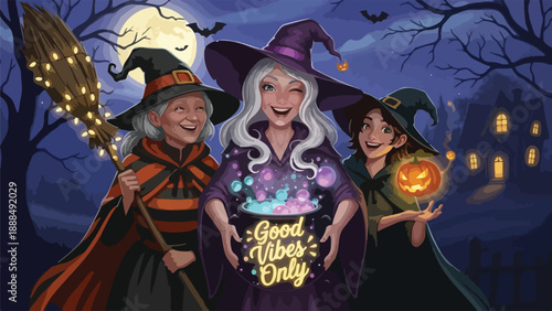 Three witches with good vibes