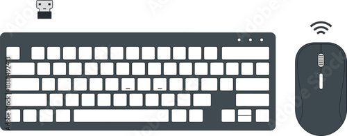 Minimalist Wireless Keyboard and Mouse Combo with USB Receiver for Office and Home Setup