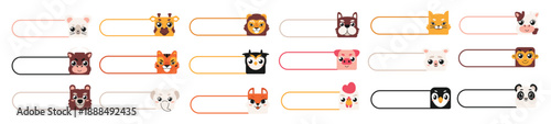 cute animal nametag element set