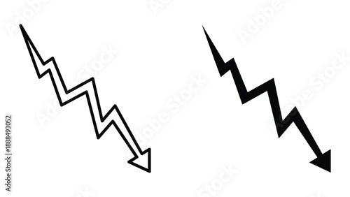 Black arrow icons pointing downward in zigzag pattern