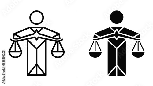 Justice symbol with scales of balance